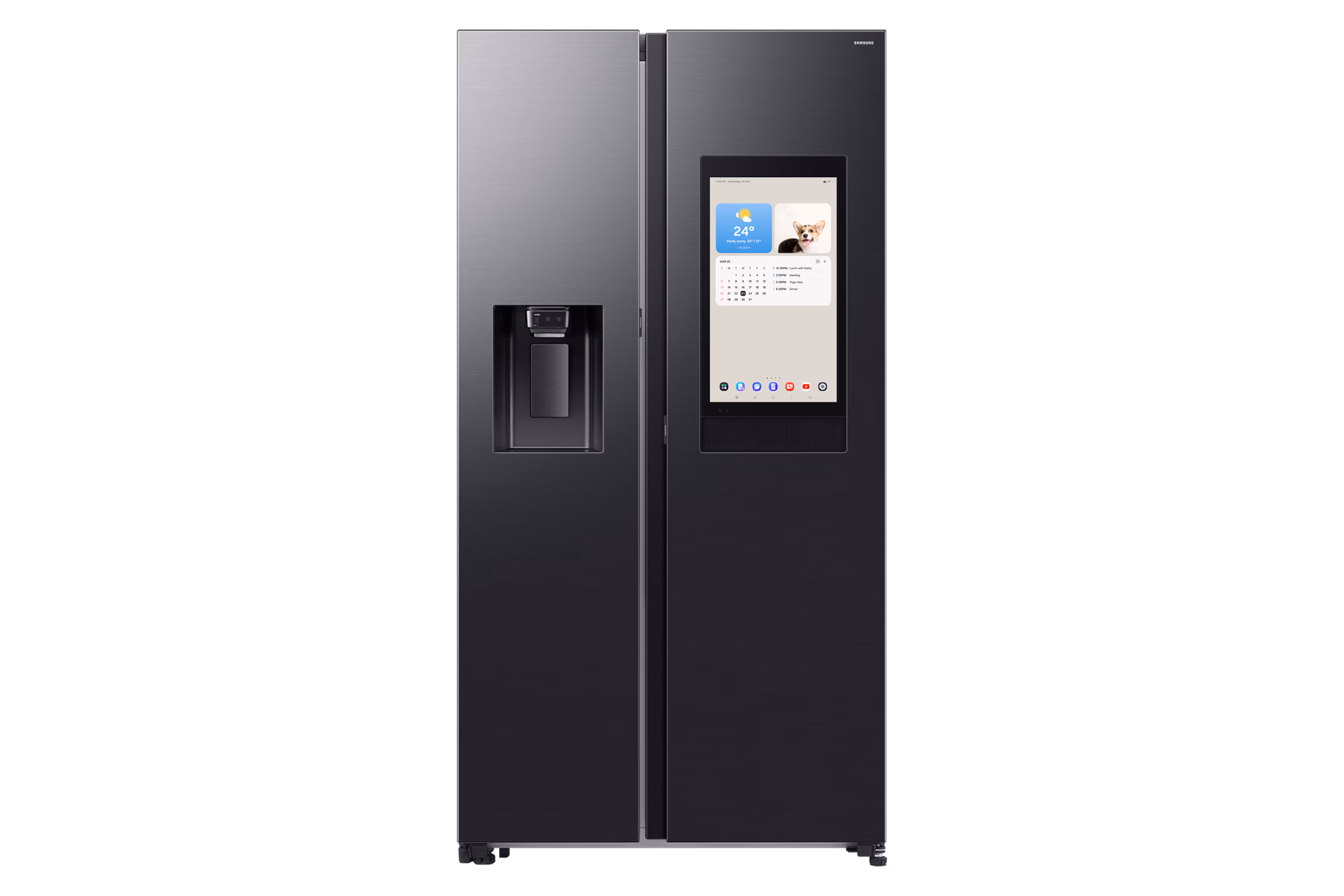 Samsung Bespoke AI SBS Refrigerator Family Hub 594L Black 594 L - RS90F65ANFME