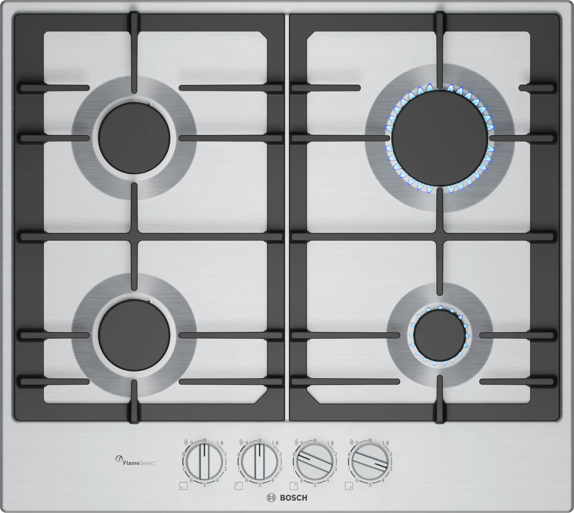 Bosch Series 6 Gas hob 60 cm Stainless steel PCP6A5I90